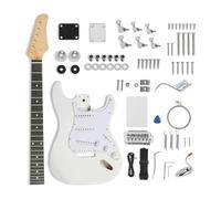 Guitare Électrique Pour Adulte Kit De Guitare Professionnel DIY Avec Corps En Bois Massif Et Design Classique À 6 Cordes(KST White)