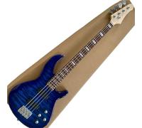 Guitare Électrique Pour Débutant Basse Électrique 4 Cordes En Bois Massif Avec Manche En Érable Bleu Transparent Ondulé