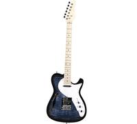 Guitare Électrique Pour Débutant Corps Semi Creux Simple Trou En F Imprimé Pleine Taille Tilleul Avec Manche En Érable Matériel Chromé Disponible En Plusieurs Couleurs(Black)