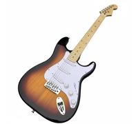 Guitare électrique professionnelle, taille standard, finition Sunburst, micros de type S, touche en érable, chevalet vibrato, idéale for débutants et