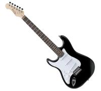Rocktile Pro ST3 BK RW L Guitare Électrique Gaucher - Guitare ST-Style Noire pour Gaucher - 3 Single-Coils, Système Tremolo Vintage String, 22 Frettes, Manche Palissandre - noire