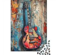 Guitare Électrique Rouge Puzzle pour Adultes Puzzle 1000 Pièces Art Abstrait Jeu de Puzzle 1000 Pièces Détente Décoration Maison Cadeau 70x50cm/1000pcs