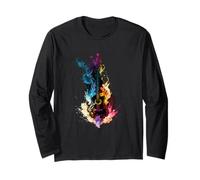 Guitare électrique Ruban Rock Design Flammes colorées chromatiques Manche Longue