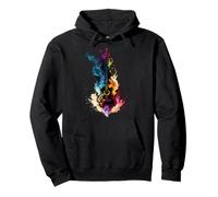 Guitare électrique Ruban Rock Design Flammes colorées chromatiques Sweat à Capuche
