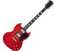 Guitare Electrique S Modele Double Cut 2 Humbucker 6 Cordes Erable Rouge Cherry