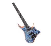 Guitare électrique sans tête un instrument de jazz professionnel pour les débutants Guitare Électrique(Blue)