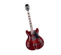Guitare Électrique Semi-hollow Body 6 Cordes Taille Standard Avec Étui Guitare Électrique Débutants(Red)