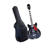 Guitare Électrique Semi Hollow Manche En Palissandre Étui Inclus Noire Guitare Électrique Débutants