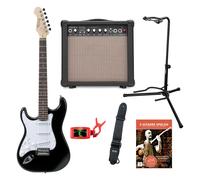 Guitare Electrique Set Gaucher Amplificateur 15W Sangle Support Accordeur Noir