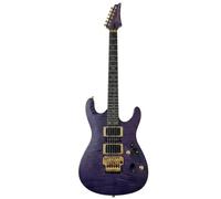 Guitare électrique Solid Body, violet transparent avec incrustation arbre de vie et micros HSH, 6 cordes pleine taille for rock progressif (Guitarra Eléctrica)