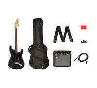 Squier Affinity Series Stratocaster HSS Pack IL Charcoal Frost Metallic kit débutant guitare électrique