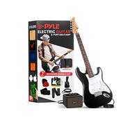 Pyle Guitare électrique taille complète Pack débutant ST – Ampli 5W, 22 frettes, corps bois – Noir