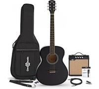 Guitare électro-acoustique pour gaucher avec amplificateur 15 W Noir
