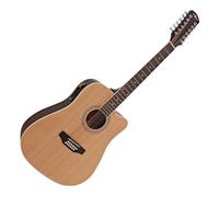 Guitare Électro-Acoustique Dreadnought à Pan Coupé 12 cordes par Gear4music, Natural
