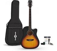Gear4music, Sunburst Guitare électro-acoustique Dreadnought Cutaway et pack d'accessoires