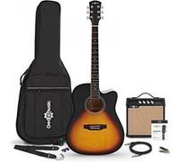 Dreadnought Guitare électro-acoustique Sunburst 15 W avec kit d'accessoires