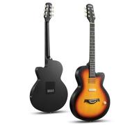 Guitare électro-acoustique Moukey BCC-100 39-inch, pan coupé, micro passif, housse, sangle, médiators, accordeur et capodastre, double mode acoustique et électrique, finition Sunburst