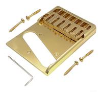 Guitare en laiton pour chevalet de style Telecaster 6 cordes réglable 104 x 78 mm Pièce de rechange dorée (doré)