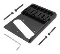 Guitare en laiton pour chevalet de style Telecaster 6 cordes réglables 104 x 78 mm Pièce de rechange dorée (Noir)
