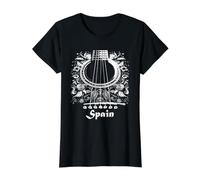 Guitare Espagnole T-Shirt Graphique avec Valeur, Femme, Noir, L