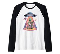 Guitare Extraterrestre drôle UFO Space Rock and Roll de Science-Fiction Manche Raglan