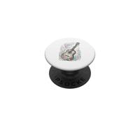 Guitare Fleurie Vintage Musique Acoustique PopSockets PopGrip Adhésif