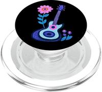 Guitare Floral Folk Art Violet Lilas PopSockets PopGrip pour MagSafe
