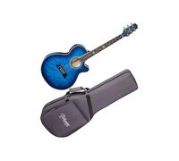 Guitare folk électro-acoustique Takamine TSP100-DBS Quilt Dark Blue Sunburst avec étui