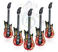 Guitare gonflable, 5 pièces Guitare gonflable rock adulte, 100cm Accessoires de guitare gonflables, instruments gonflables, instrument de musique rock pour fêtes à thème, carnaval, fête d'anniversaire