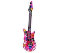 guitare gonflable hippie 105cm - widmann 23944 Rose G