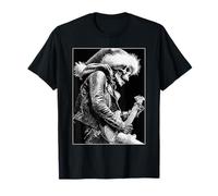 Guitare Gothique Squelette Père Noël Rocker Punk Grunge T-Shirt