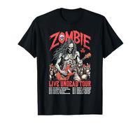 Guitare Guitariste Zombie Squelette Live Undead Halloween Music T-Shirt