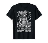 Guitare Guitariste Zombie Squelette Live Undead Halloween Music T-Shirt