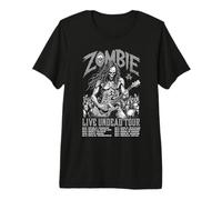 Guitare Guitariste Zombie Squelette Live Undead Halloween Music T-Shirt Haut de Gamme