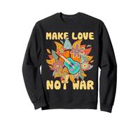 Guitare Hippie Make Love Not War Flower Peace Music Vibe Sweatshirt