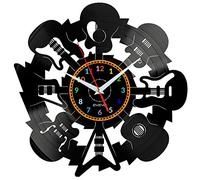 Guitare Horloge Murale Disque Vinyle Horloge Musique Moderne Cadeau Décoratif Pour La Musique W1693