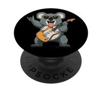 Guitare Koala Rock Musique Funny Cute Animal Lover PopSockets PopGrip Adhésif