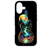 Guitare Lake Reflections Forest Pine Tree Moon Camp Guitarist Coque pour iPhone 17
