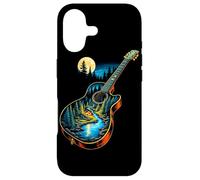 Guitare Lake Reflections Forest Pine Tree Moon Camp Guitarist Coque pour iPhone 17