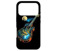 Guitare Lake Reflections Forest Pine Tree Moon Camp Guitarist Coque pour iPhone 17 Pro