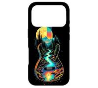 Guitare Lake Reflections Forest Pine Tree Moon Camp Guitarist Coque pour iPhone 17 Pro