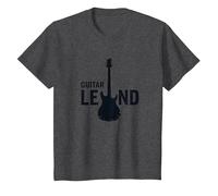 Guitare Legend Rock Star Musicien Homme Instrument électrique T-Shirt, Enfant, Chiné Foncé, 4 Ans