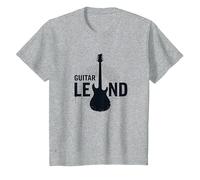 Guitare Legend Rock Star Musicien Homme Instrument électrique T-Shirt, Enfant, Gris Chiné, 6 Ans