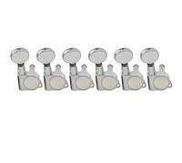 Guitare Mécaniques Boutons e Réglage Tête Machine Entièrement Scellée Rapport 19:1 Avec Bouton Ovale Vintage Pour Guitare Électrique(6 Pcs R Chrome)