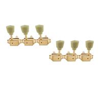 Guitare Mécaniques Boutons Guitare Électrique Acoustique 3R3L Rapport 15:1 Têtes De Machine Semi Fermées Accordeurs Chevilles Réglage Clés(Gold)