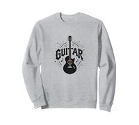 Guitare Melody Maker Rock Star Musicien Cadeau Sweatshirt, Unisexe pour Adultes, Gris Chiné, S