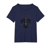 Guitare Melody Maker Rock Star Musicien Cadeau T-Shirt, Femme Grandes Tailles, Bleu Marine, 2X