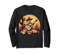 Guitare mexicaine Fiesta Squelette Cactus Floral Cinco De Mayo Manche Longue