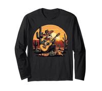Guitare mexicaine Fiesta Squelette Cactus Floral Cinco De Mayo Manche Longue
