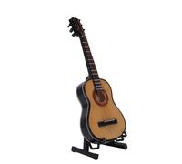 Guitare Miniature avec Support, Mini Instrument de Musique en Bois de 15 cm, réplique de Figurines, Mini Ornement Musical pour la décoration de la Maison, Affichage de Maison de